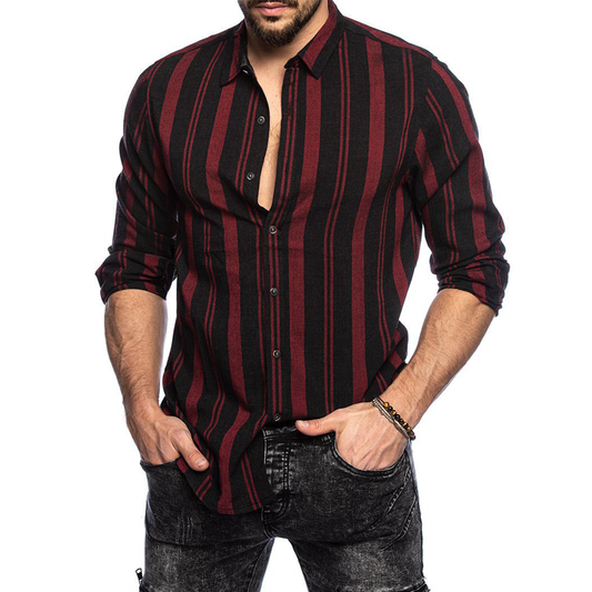 Long Sleeves Striped Shirts for Men