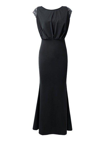 Sexy Round Neck Mermaid Maxi Dress-STYLEGOING
