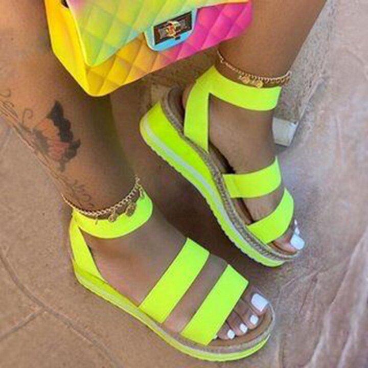 Comfortable Open Toe Platform Plain Sandals-STYLEGOING