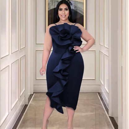 Sexy High Waist Bodycon Ruffled Dresses