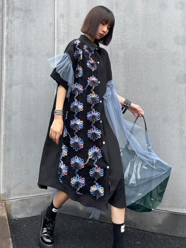 Printed Flowers Zipper Suspender Midi Dress-STYLEGOING