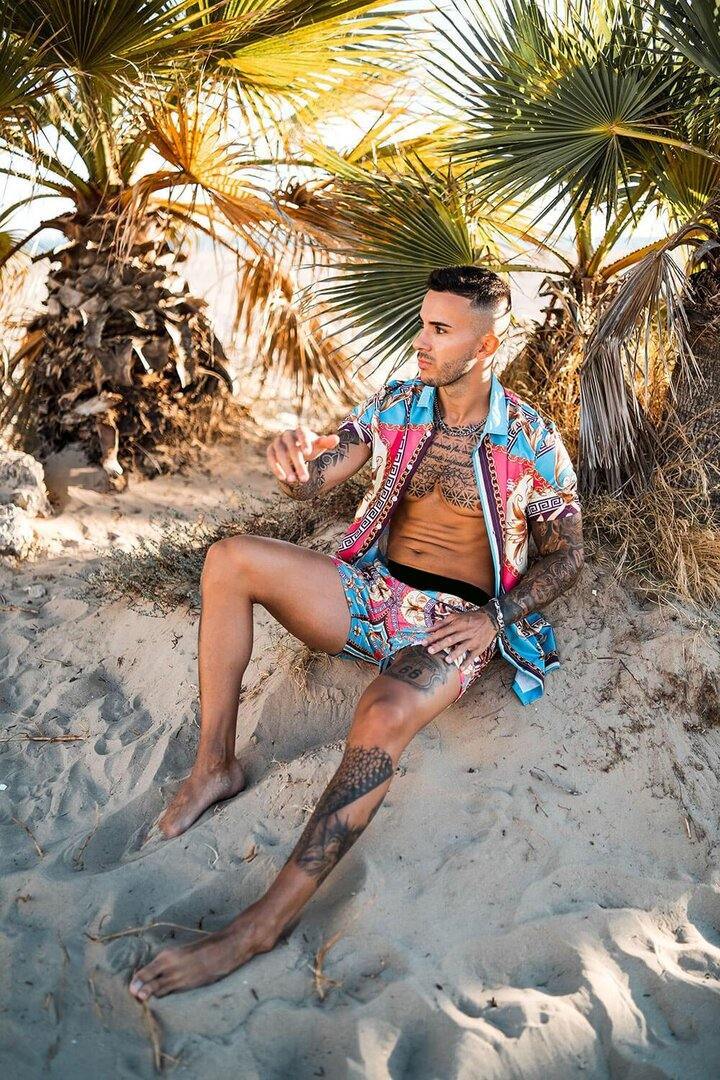 Summer Men Printed Casual Shorts and Tops-STYLEGOING