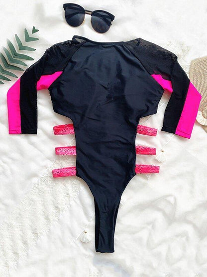 Long Sleeve One-Piece Wetsuit/Swimwear-STYLEGOING