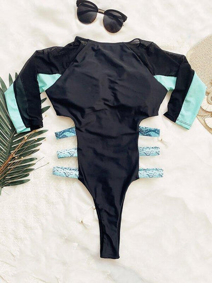 Long Sleeve One-Piece Wetsuit/Swimwear-STYLEGOING