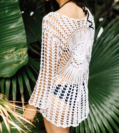 Beach Swimsuit Crochet Cover Ups-STYLEGOING