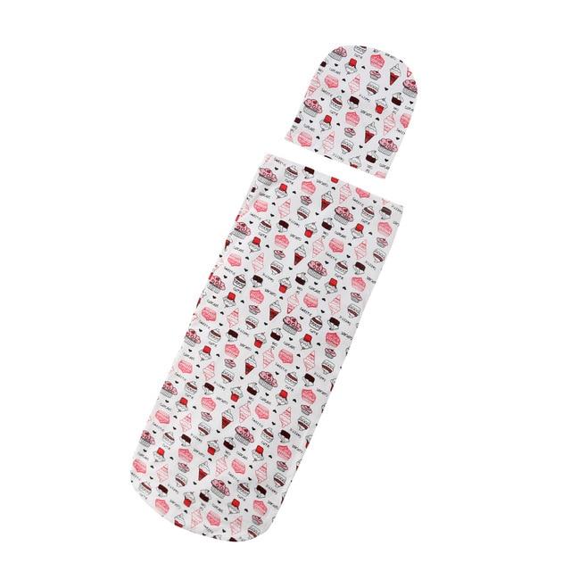 Newborn Baby Blankets Printed Newborn Infant Baby Boys Girls Sleeping Swaddle with Hats-C-Free Shipping at meselling99