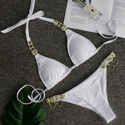 Women Bikinis Crystal Diamond Bikini Set-STYLEGOING