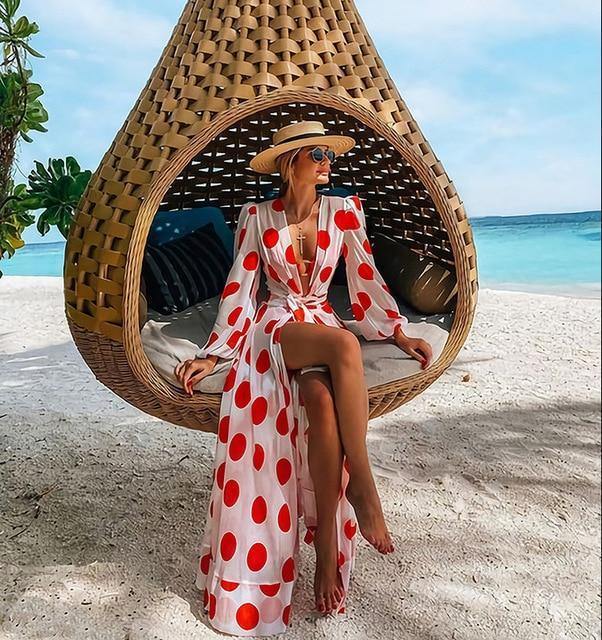 Sexy Long Sleeve Summer Beach Cover-Ups-STYLEGOING