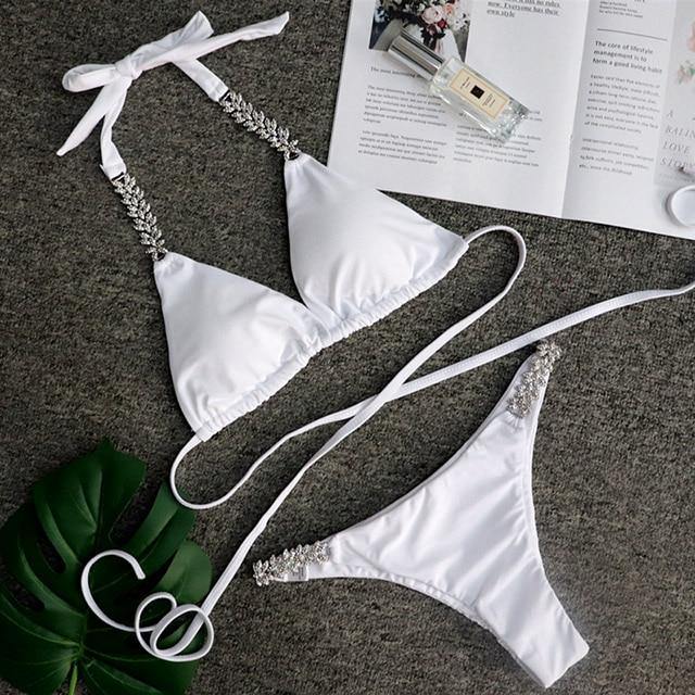 Women Bikinis Crystal Diamond Bikini Set-STYLEGOING