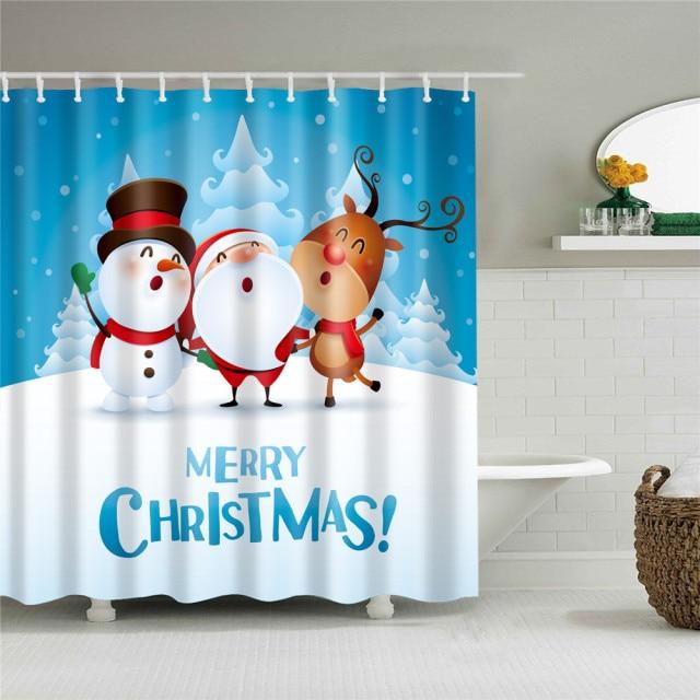 Christmas Fabric Shower Curtain