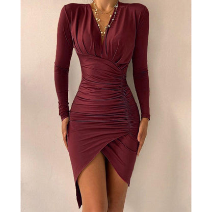 Sexy Drawstring Long Sleeves Mini Dresses