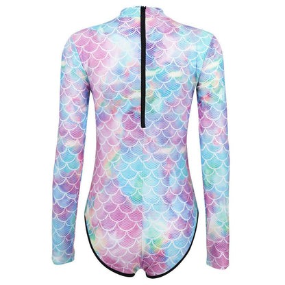 One Piece Mermaid Scale Print Swimwear-STYLEGOING