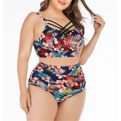 Plus Size Two Pieces Bikini Set-STYLEGOING