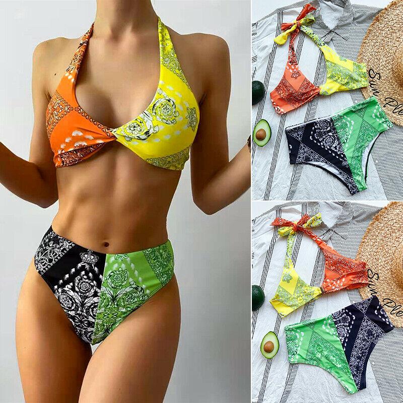 Womens High Waist Triangle Swimwear-STYLEGOING