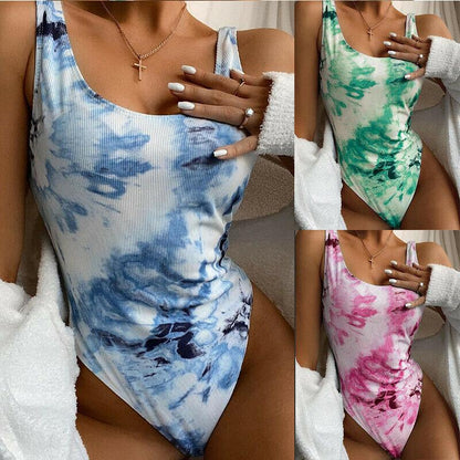 Tie Dye One Piece Swimsuit Bikini-STYLEGOING
