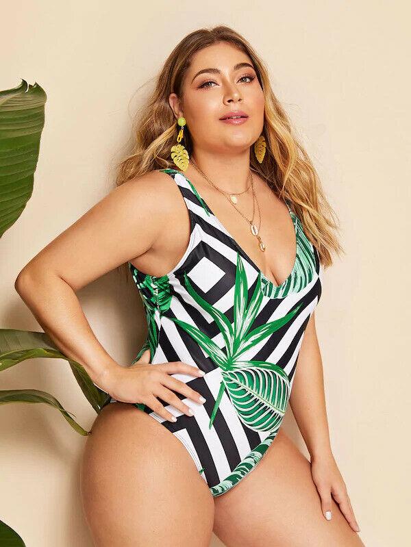 Plus Size One Piece Bikini-STYLEGOING