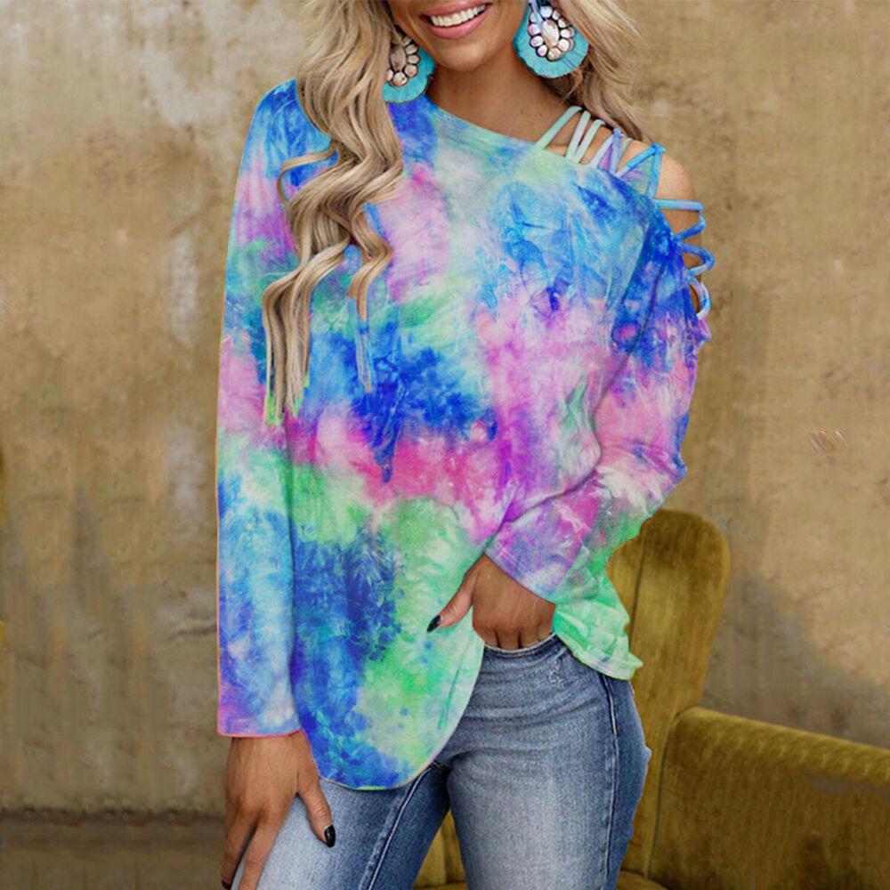 Colorful Tie-Dye Casual Tunic Blouse-STYLEGOING