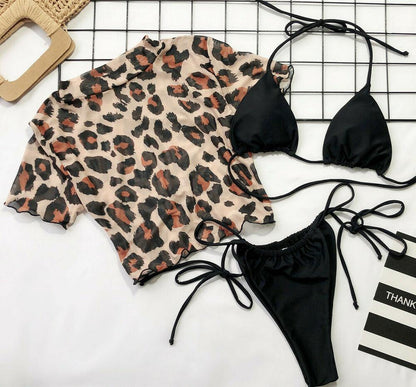 3PCS Women's Leopard Beach Bikini-STYLEGOING