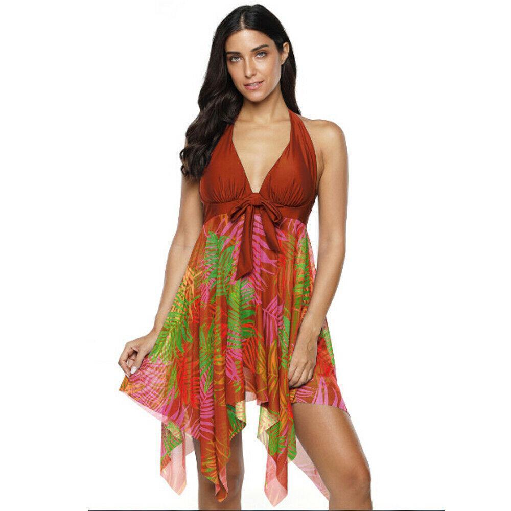 Plus Size Tankini Halter Swimsuit-STYLEGOING