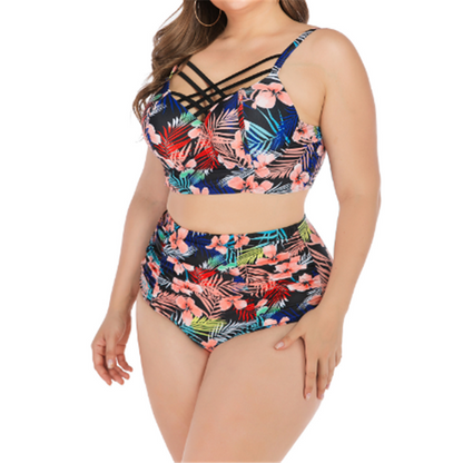 Plus Size Two Pieces Bikini Set-STYLEGOING