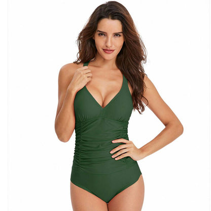 Sexy Black One PieceWireless Swimsuit-STYLEGOING