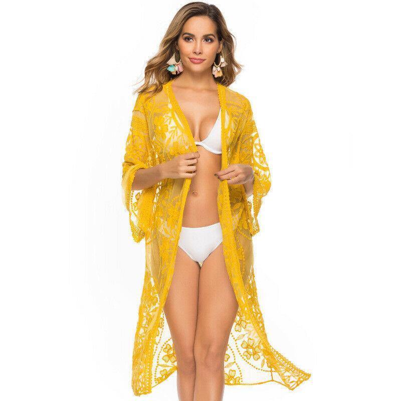 Beach Kimono Long Cardigan Cover Up-STYLEGOING
