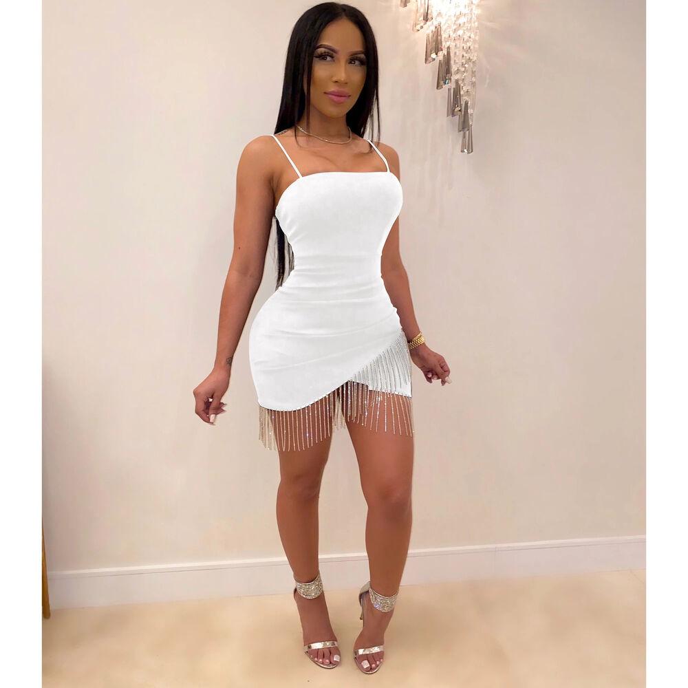 Sexy Tassel Sleeveless Mini Bodycon Cocktail Clubwear-STYLEGOING