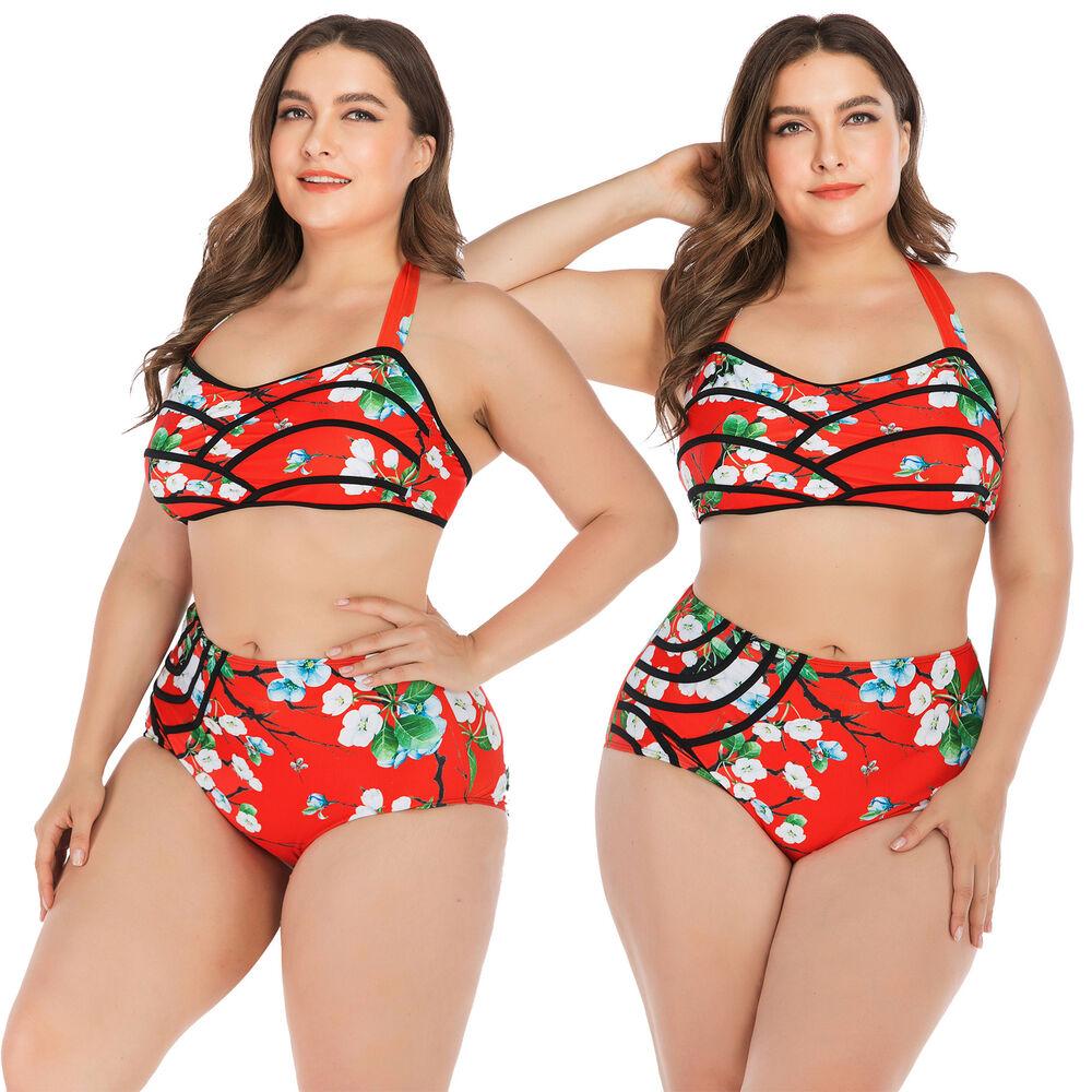 Flower Large Swimsuit Bathing Suit Bikini Set-STYLEGOING