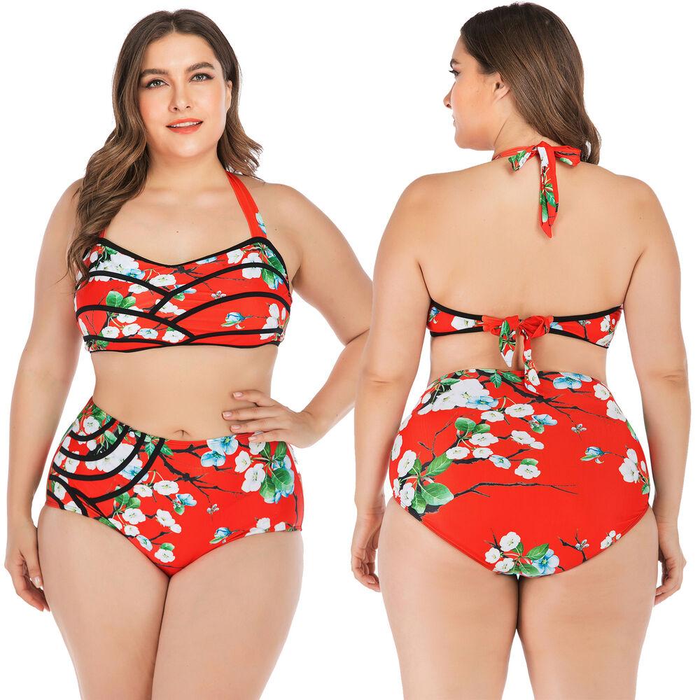 Flower Large Swimsuit Bathing Suit Bikini Set-STYLEGOING