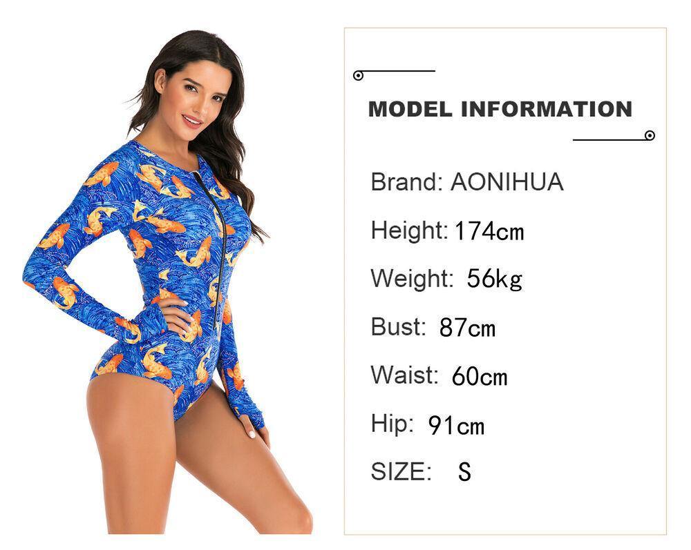 Long Sleeve One Piece Swimsuit-STYLEGOING