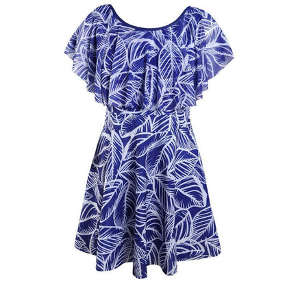 One Piece Plus Size Swimdress-STYLEGOING