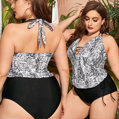 Womens Halter Snake Swimsuit-STYLEGOING