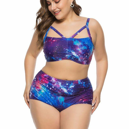 Plus Size Swimsuit High Waist Bikini Set-STYLEGOING