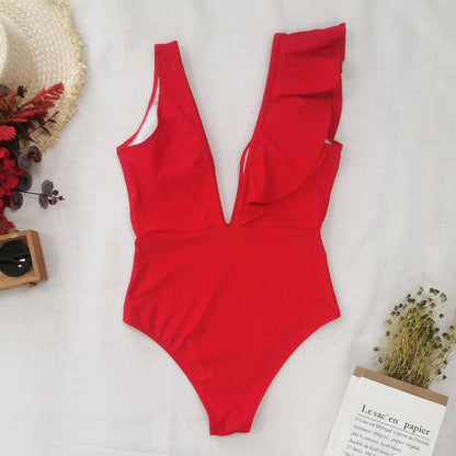 Ruffle Swimsuit One Piece Bikini-STYLEGOING