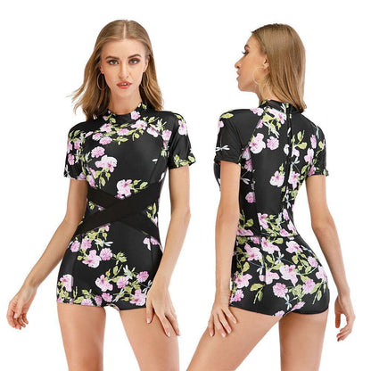 Women Surf One Piece Rash Guard Swimwear-STYLEGOING