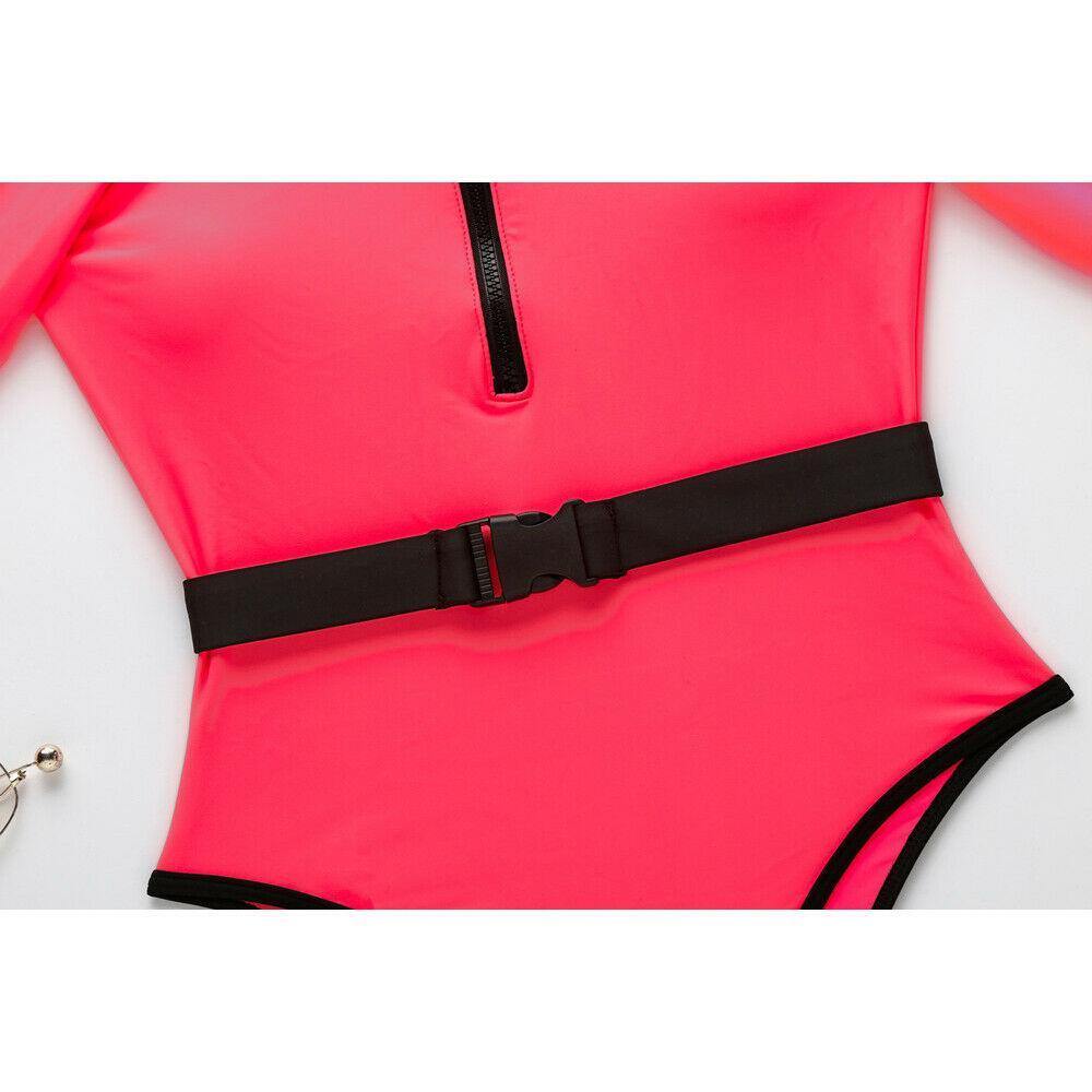 One Piece Long Sleeve Zipper Monokini-STYLEGOING