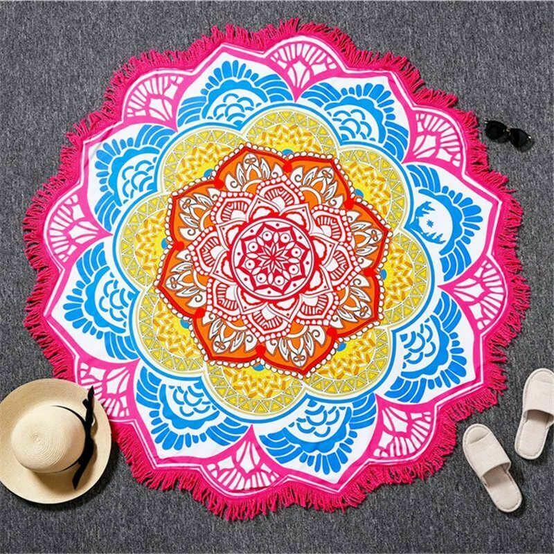 Women Beach Round Tasse Towel-STYLEGOING