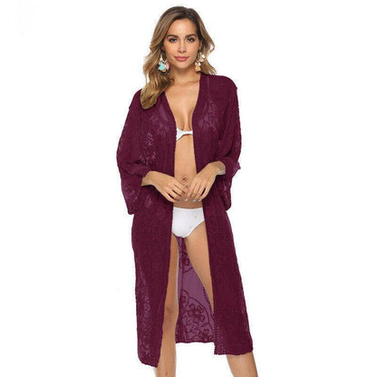 Beach Kimono Long Cardigan Cover Up-STYLEGOING