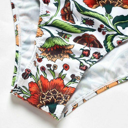 Orange Printed Bikini Set For Mom Daughter-STYLEGOING