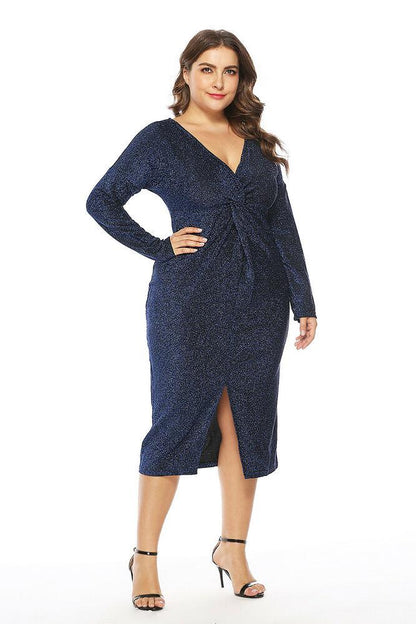 Plus Size Women Casual Maxi Dress-STYLEGOING