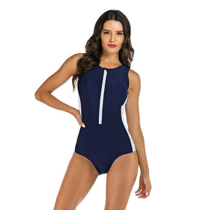 Sexy Zip Front One Piece Swimsuit-STYLEGOING