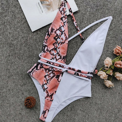 Sexy Snake Monokini Bikini Swimsuit-STYLEGOING