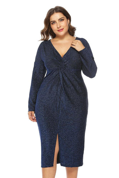 Plus Size Women Casual Maxi Dress-STYLEGOING