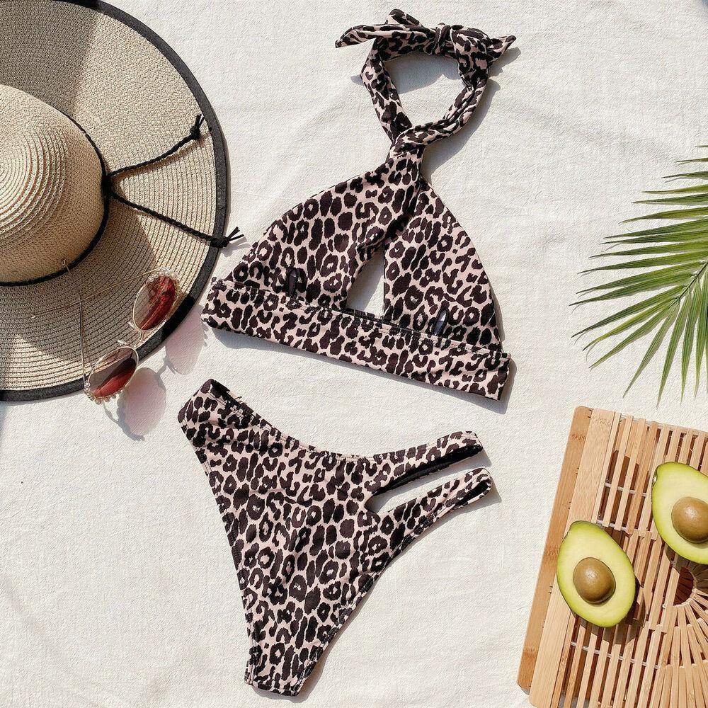 Sexy Women's Leopard Bikini Bra Swimsuit-STYLEGOING