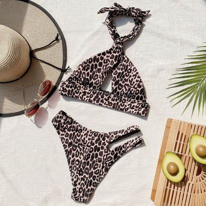 Sexy Women's Leopard Bikini Bra Swimsuit-STYLEGOING