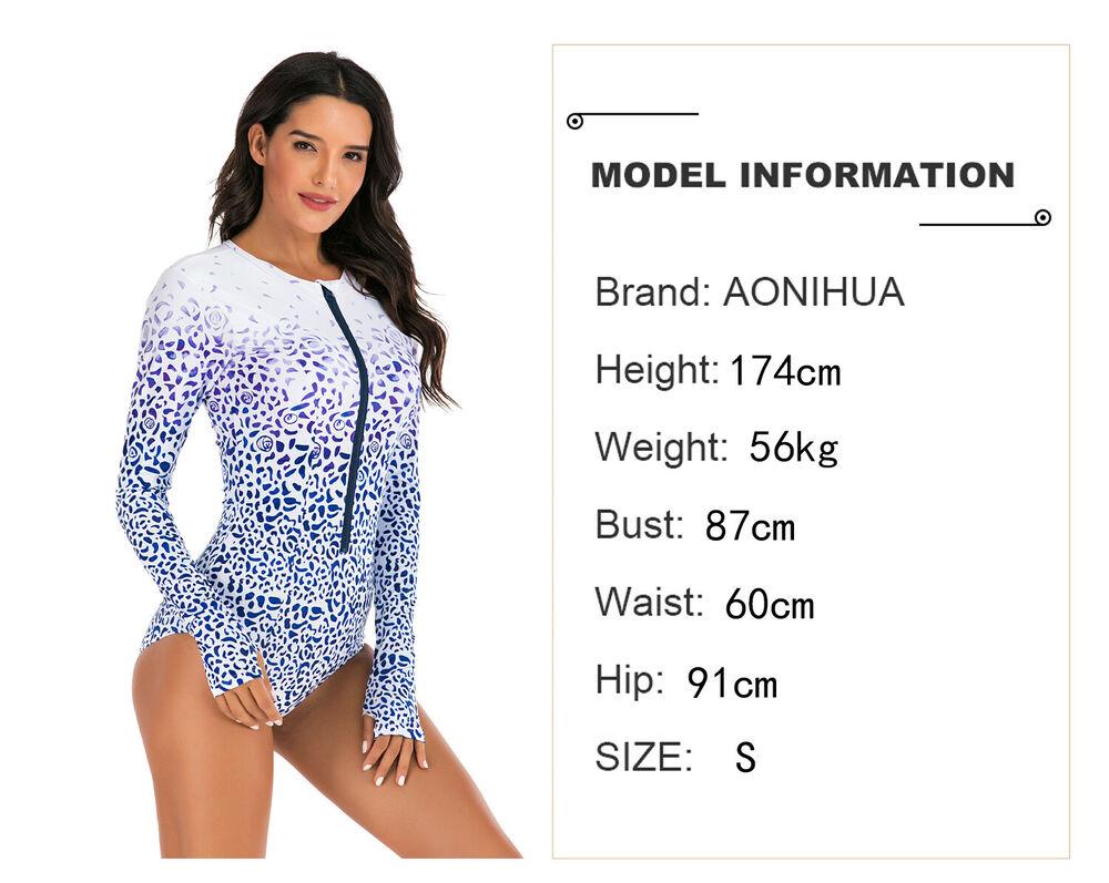 Long Sleeve Zip Front Rash Guard Swimsuit-STYLEGOING