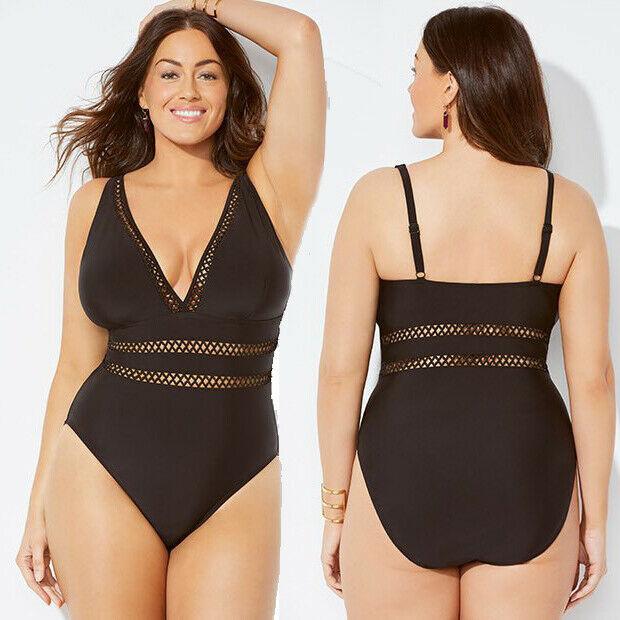 Womens Halter Plus Size Swimsuit-STYLEGOING