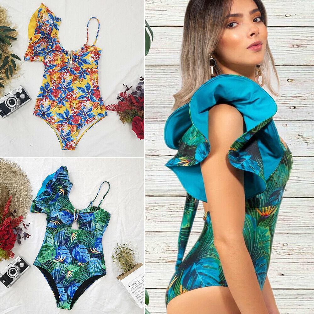 Womens Ruffle Monokini Swimsuit-STYLEGOING