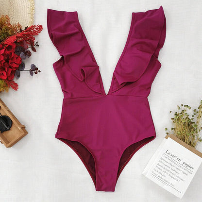 Ruffle Swimsuit One Piece Bikini-STYLEGOING