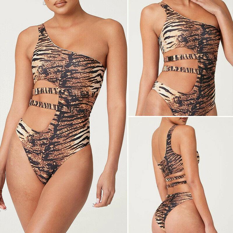 Leopard Print Sexy Bikini with Metal Buckle-STYLEGOING
